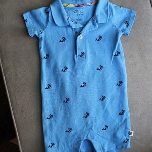 Chaps baby boy polo one piece romper 6M